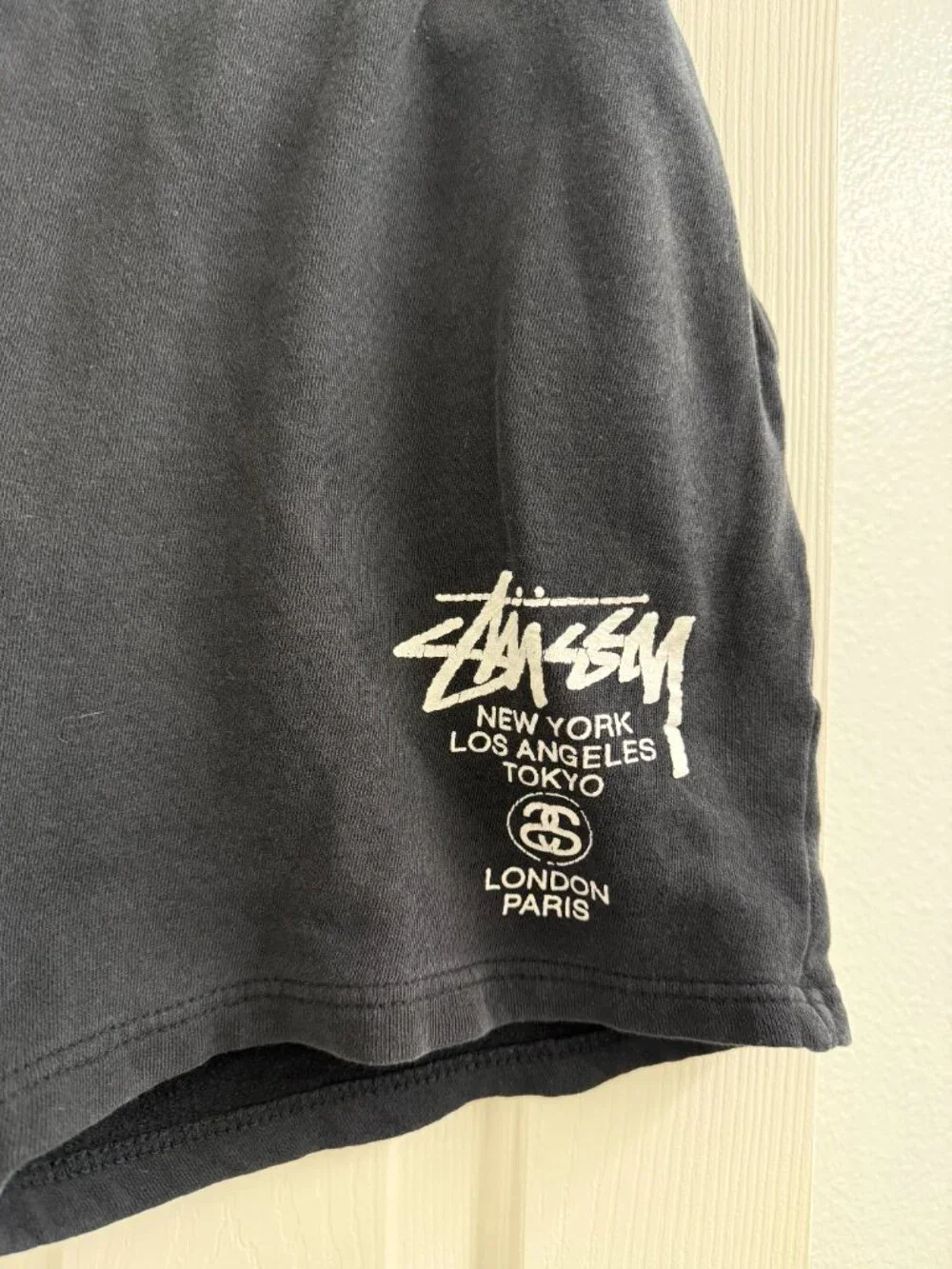Stüssy World Tour Fleece Sweat Shorts Black Size Small